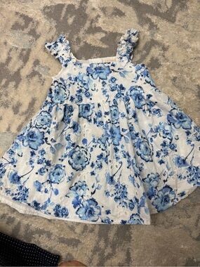 Blue Floral Eyelet Sundress for Girls